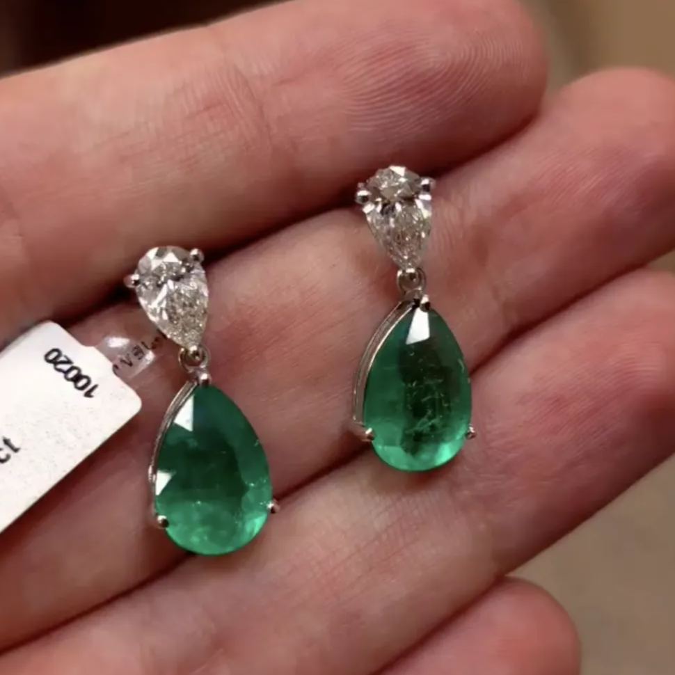 Fashion 3.8ct Pear Cut Earrings