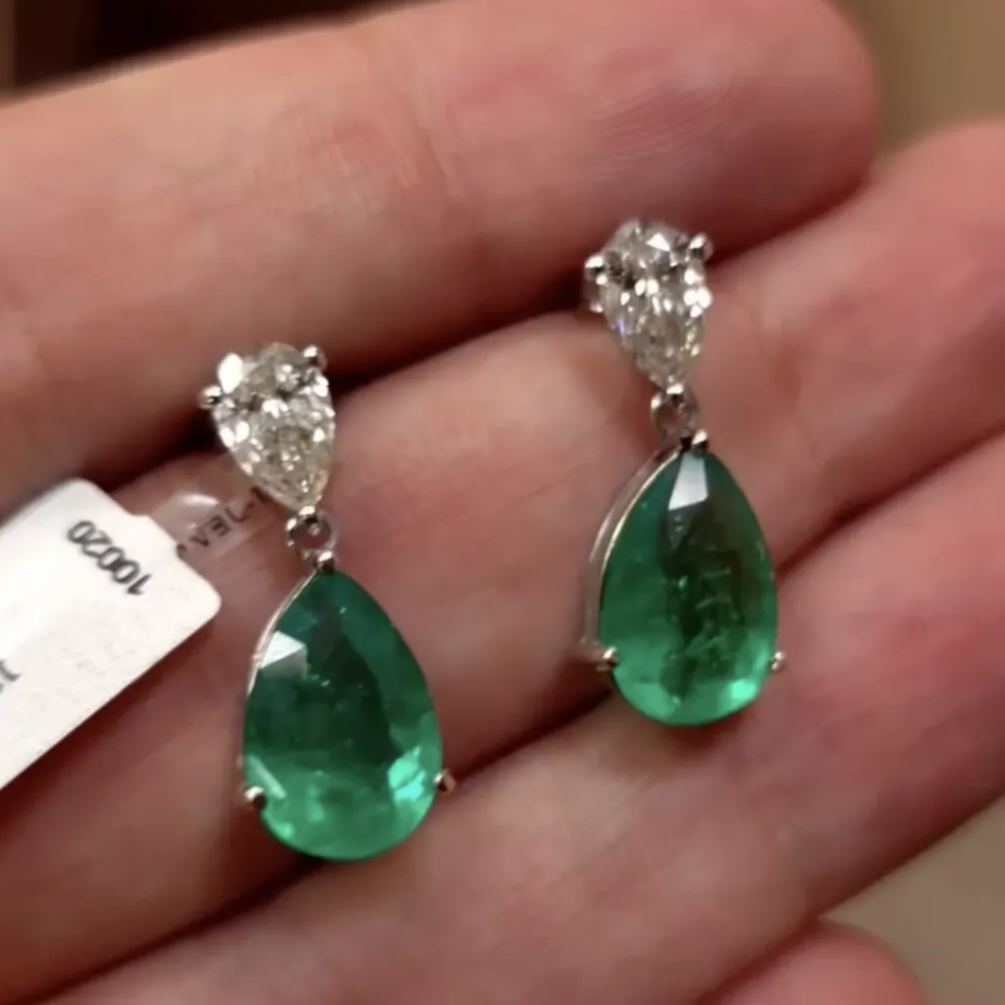 Fashion 3.8ct Pear Cut Earrings