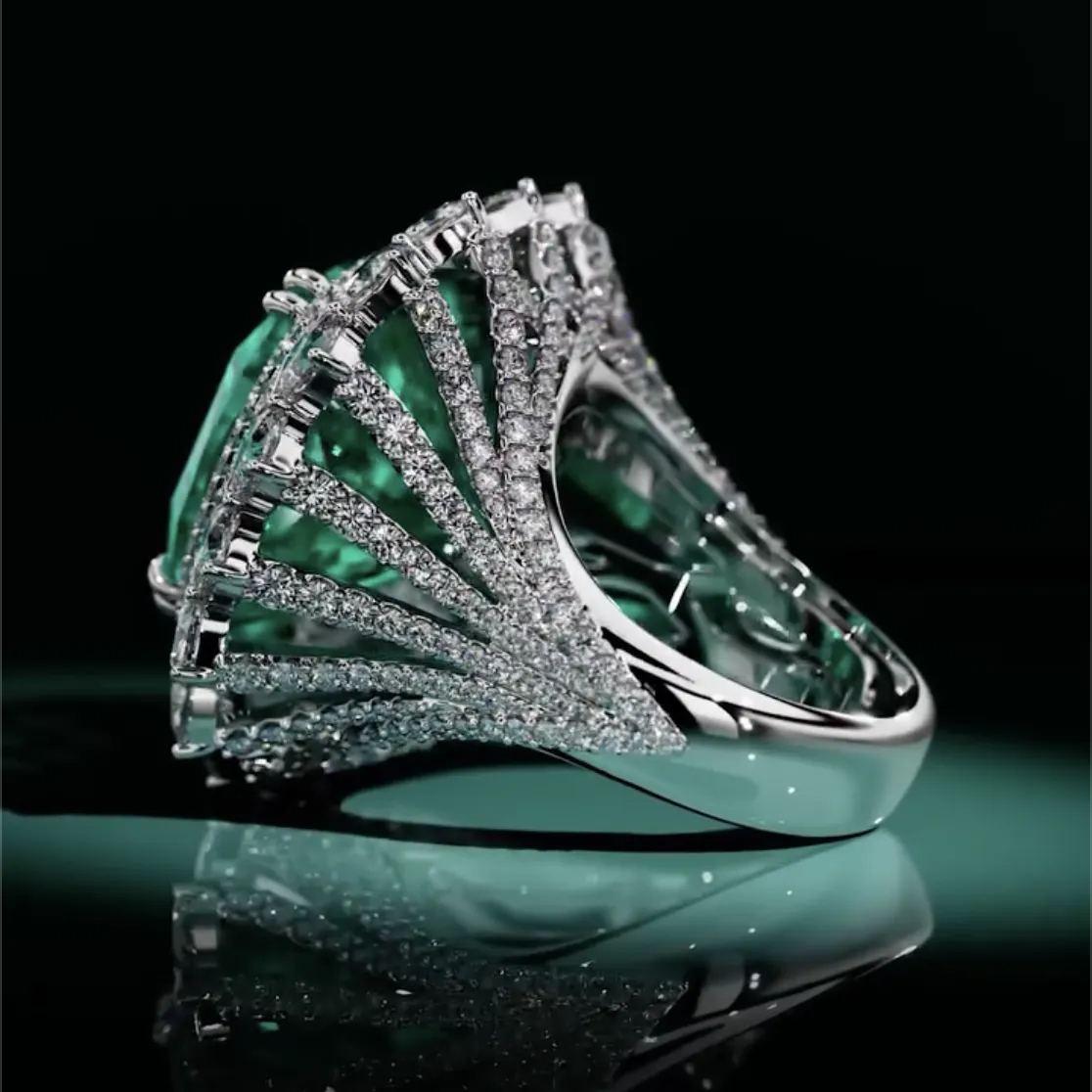 Art Deco 3.6ct Princess Cut Sapphire Engagement Ring