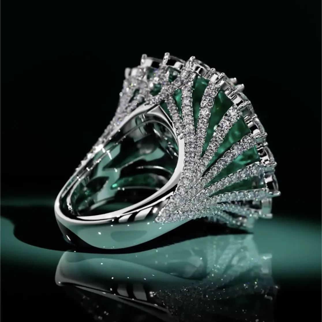 Art Deco 3.6ct Princess Cut Sapphire Engagement Ring