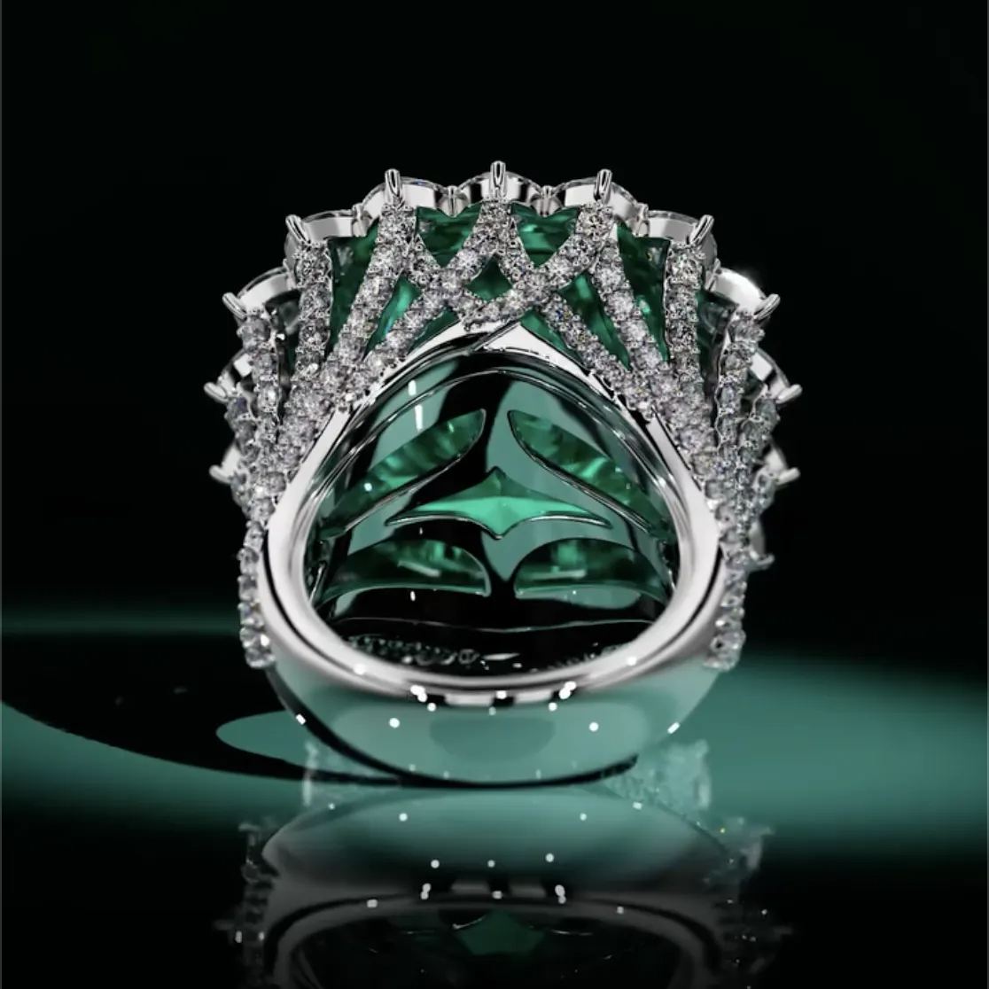 Art Deco 3.6ct Princess Cut Sapphire Engagement Ring