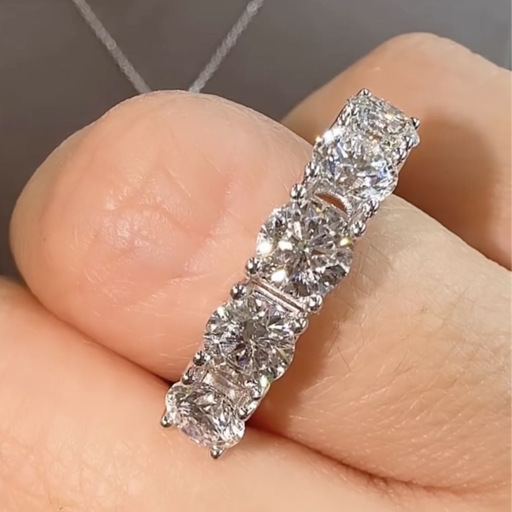 Minimalist 3.32ct Princess Cut White Sapphire Ring