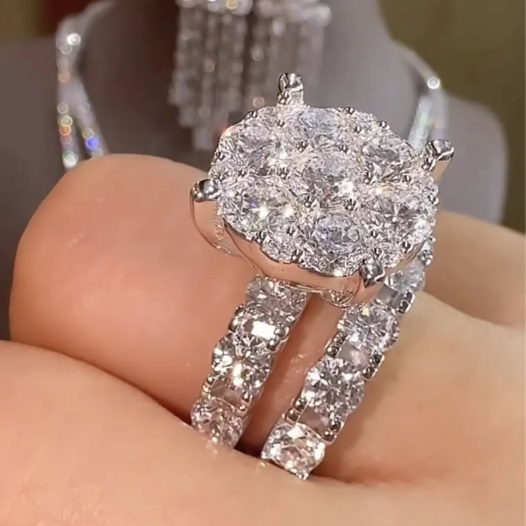 Vintage 4.5ct Oval Cut White Sapphire Engagement Ring
