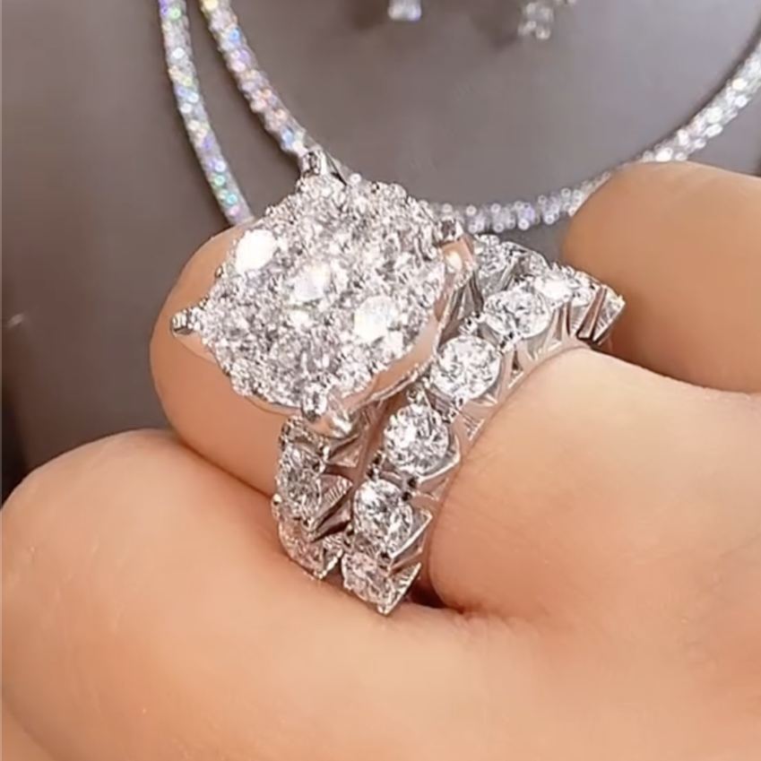 Vintage 4.5ct Oval Cut White Sapphire Engagement Ring