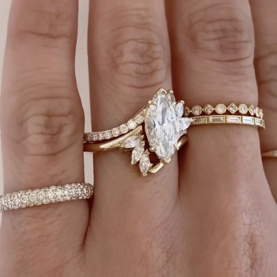 Elegant 4.2ct Marquise Cut White Sapphire Engagement Ring