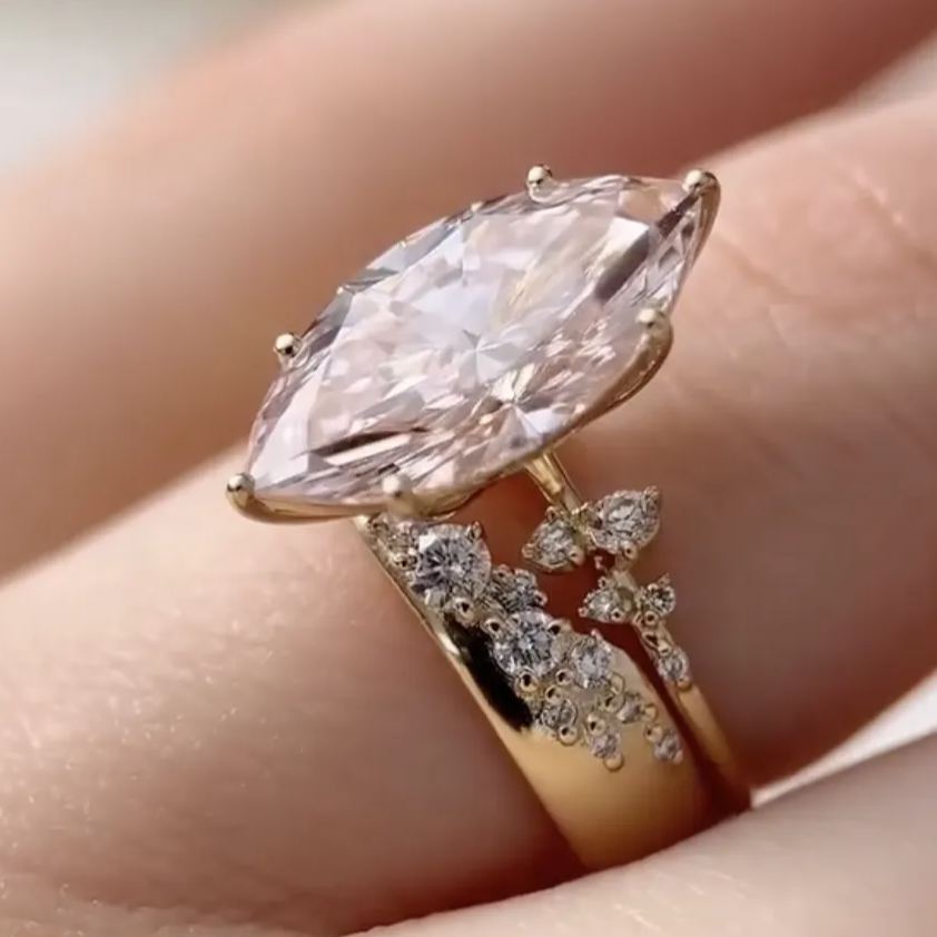 [Copy]Bohemian 2.6ct Marquise Cut White Sapphire Engagement Ring