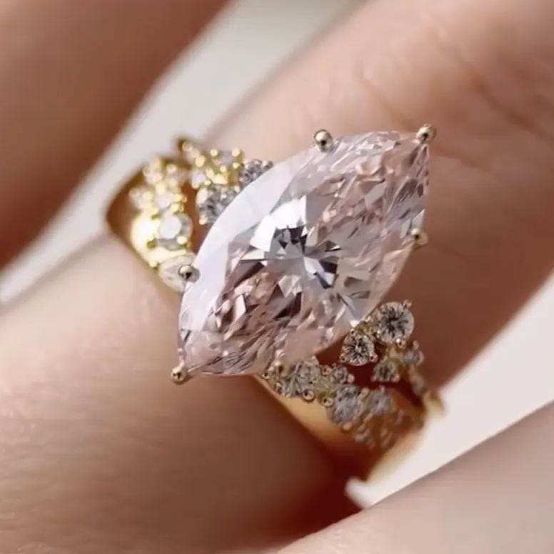 [Copy]Bohemian 2.6ct Marquise Cut White Sapphire Engagement Ring