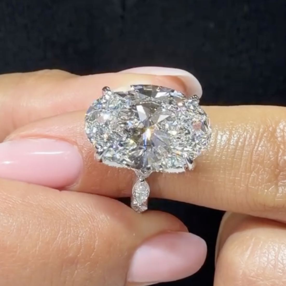 [Copy]Romantic 4.8ct Marquise Cut White Sapphire Engagement Ring