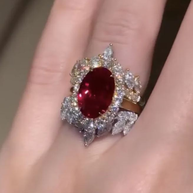 [Copy]Luxury 5.6 ct Oval Cut White Sapphire Engagement Ring