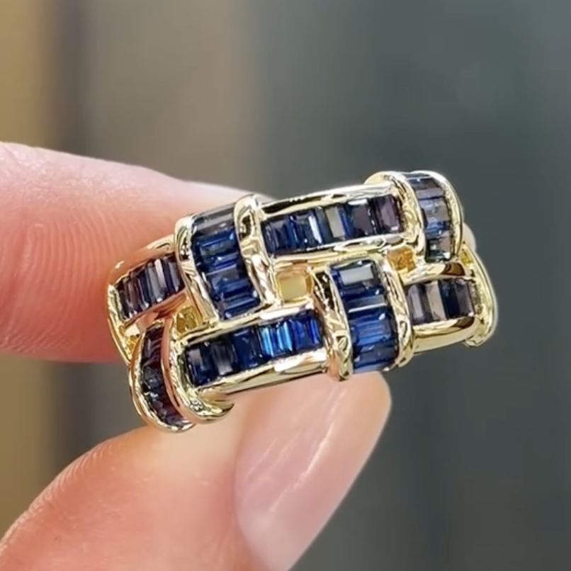 [Copy]Luxury Oval Cut Ruby Sapphire Engagement Ring