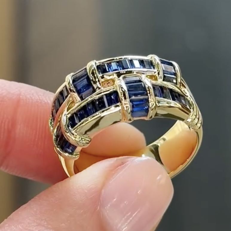 [Copy]Luxury Oval Cut Ruby Sapphire Engagement Ring