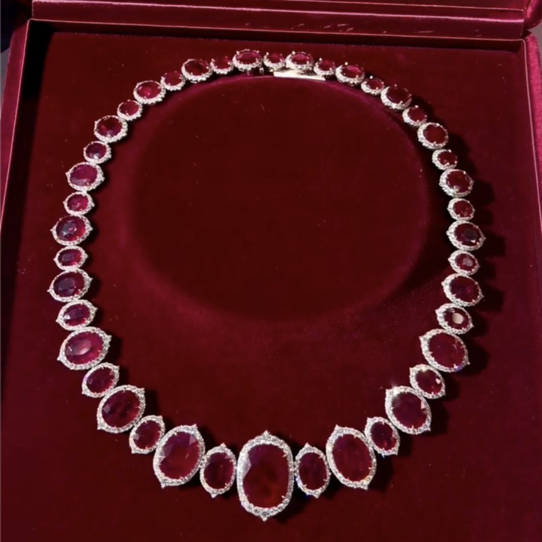 [Copy]18.5ct Oval Cut White Sapphire Necklace