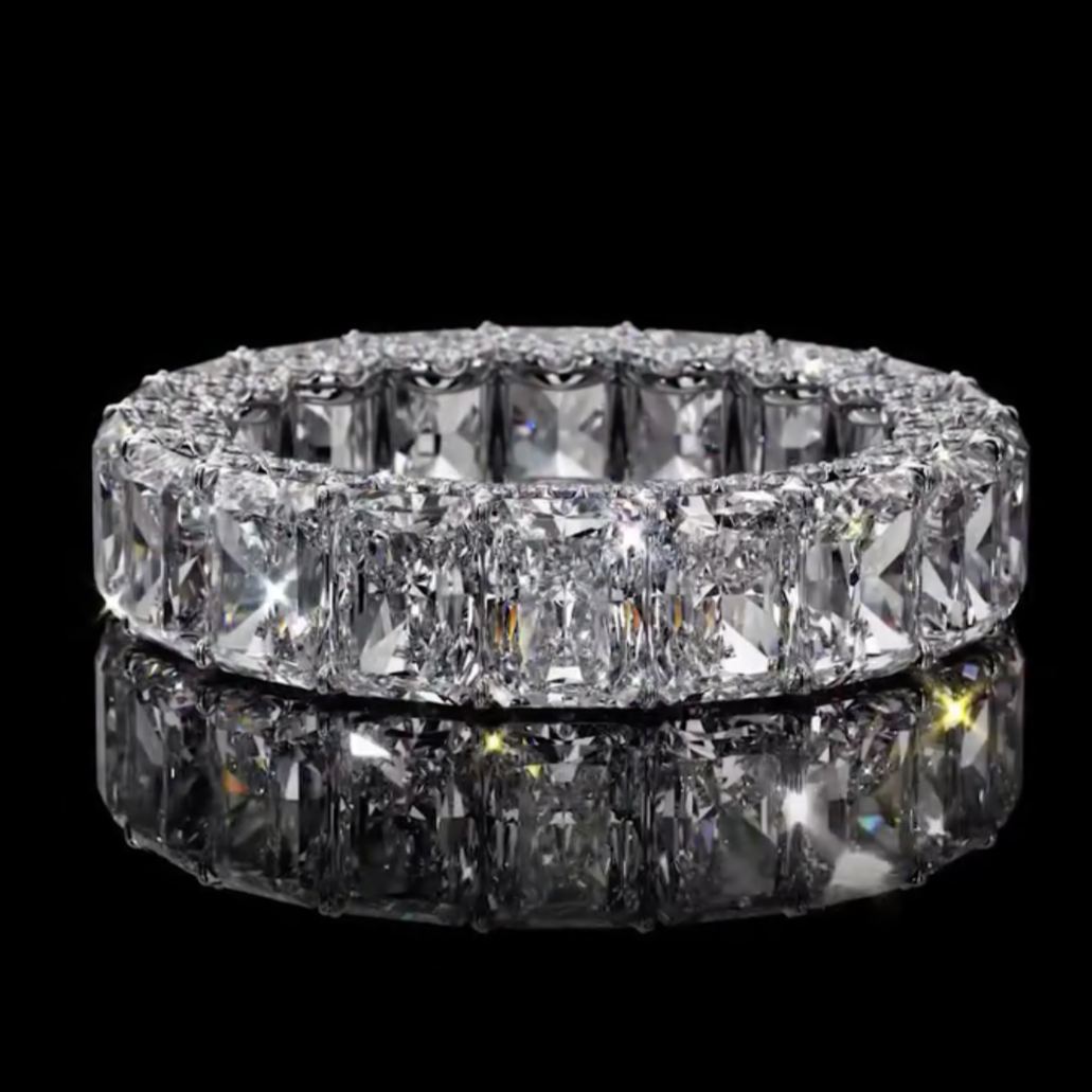 [Copy]Luxury 5.2ct Princess Cut White Sapphire Engagement Ring