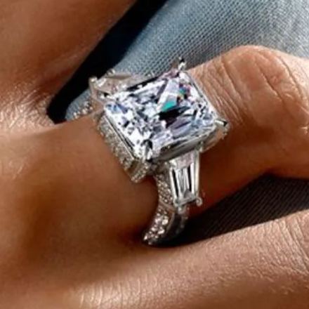 Classic 6.5ct Radiant Cut White Sapphire Luxury Engagement Ring