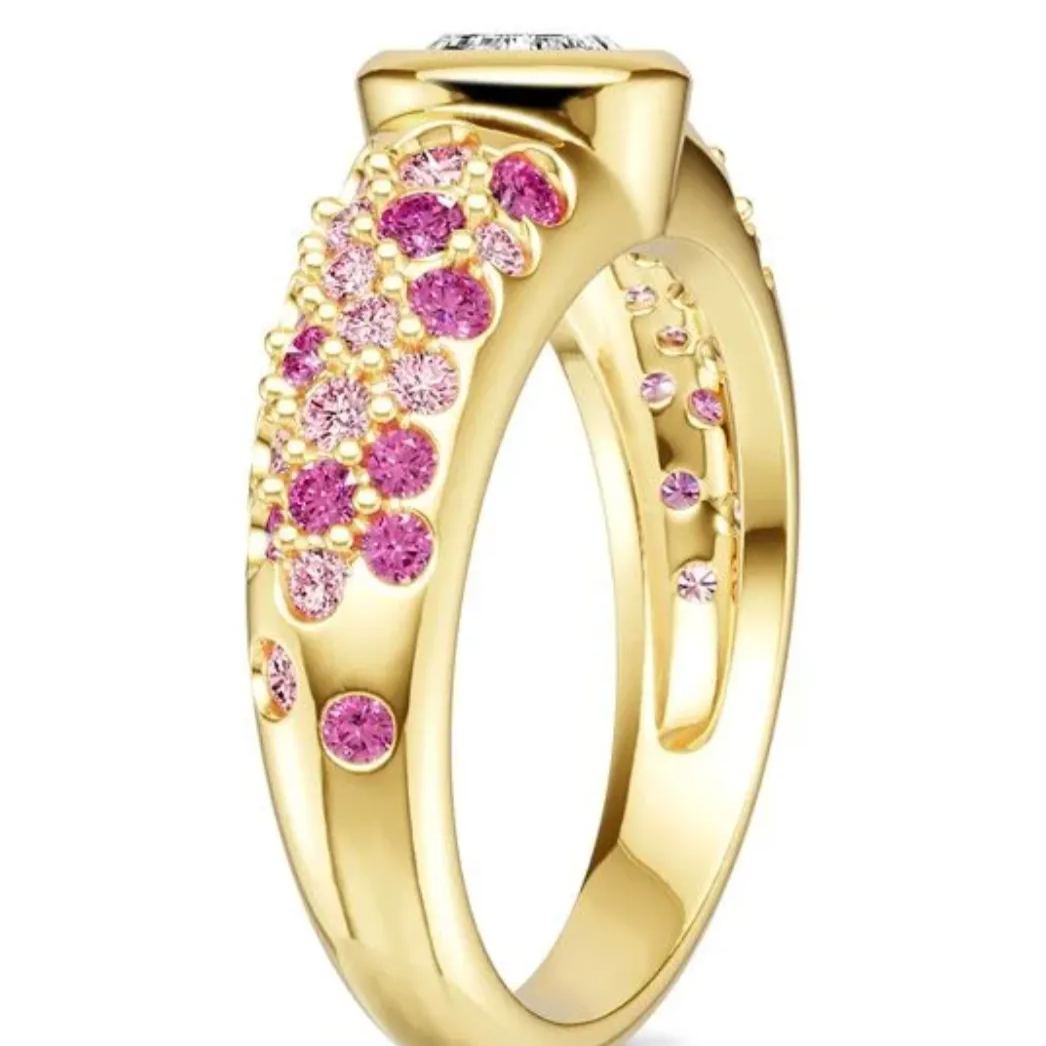 Fashion 2.2ct Pear Cut White Sapphire Romantic Dating Ring