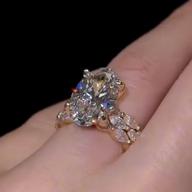 Luxury 6.2ct Oval Cut White Sapphire Engagement Ring