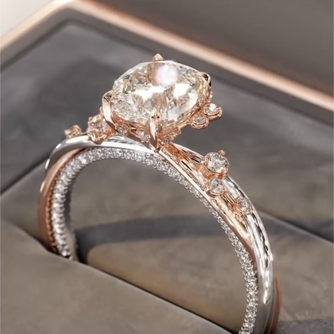 Romantic 4.8ct Oval Cut White Sapphire Engagement Ring