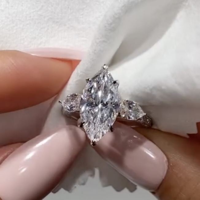 Romantic 3.2ct Marquise Cut White Sapphire Ring