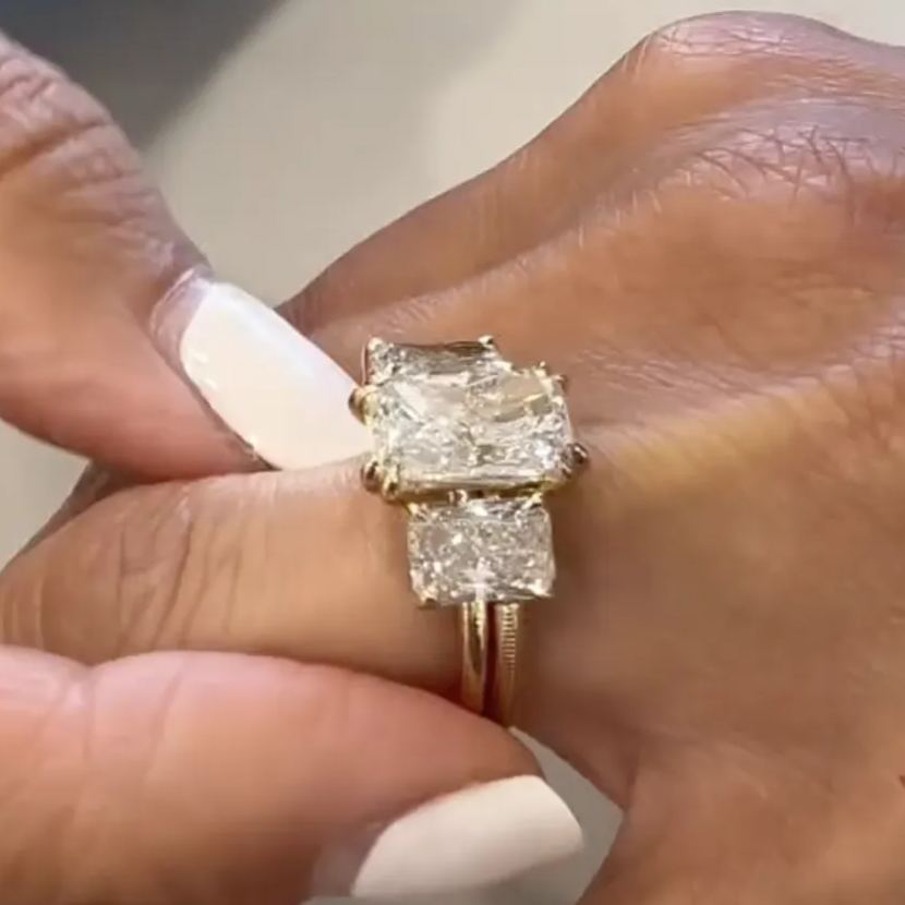 Luxury 9.2ct Princess Cut White Sapphire Ring Set