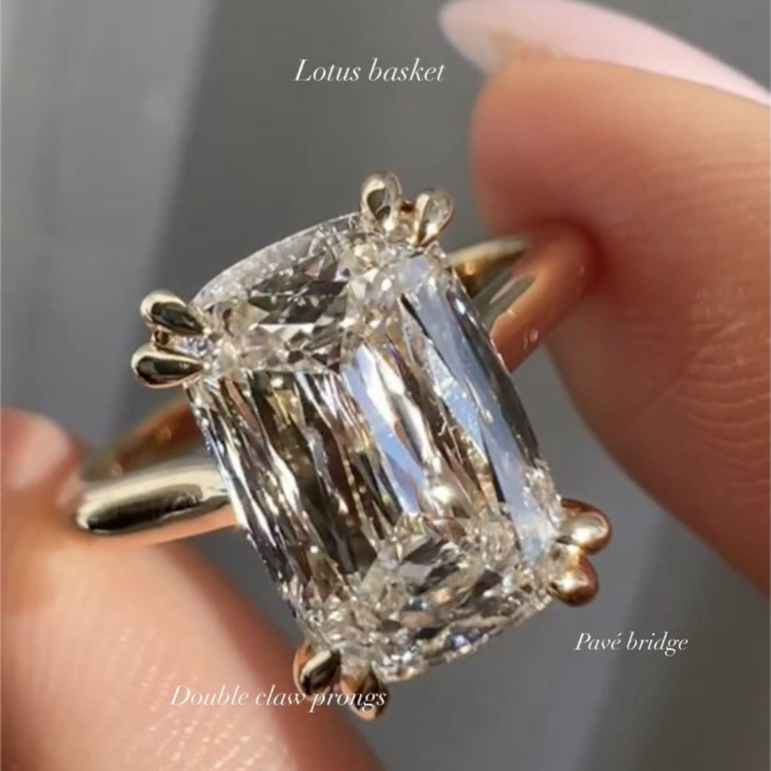 Luxury 6.5ct Emerald Cut White Sapphire Ring