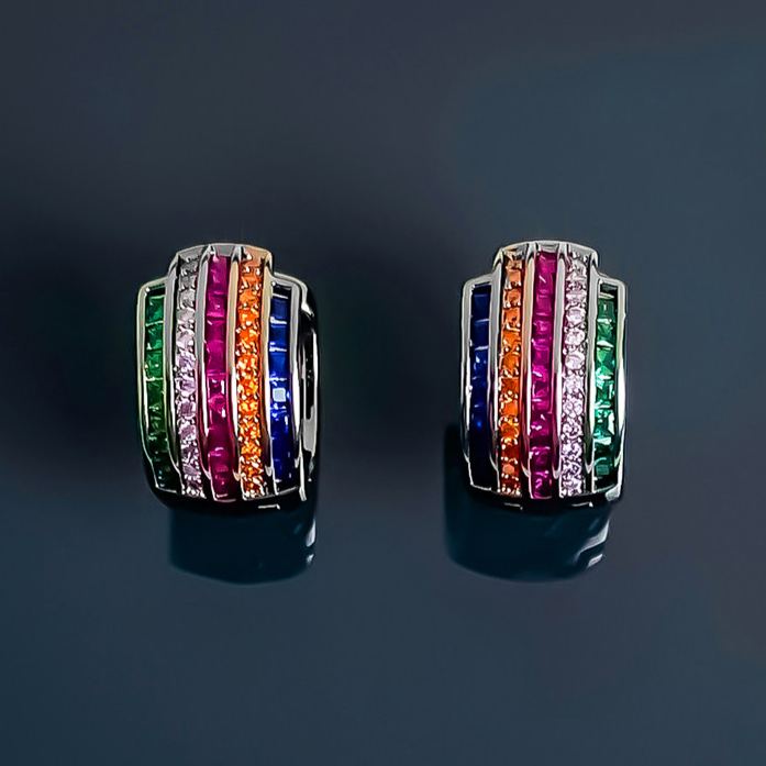 High-end earrings with a sophisticated and elegant feel, colorful ear clips, retro and unique earrings