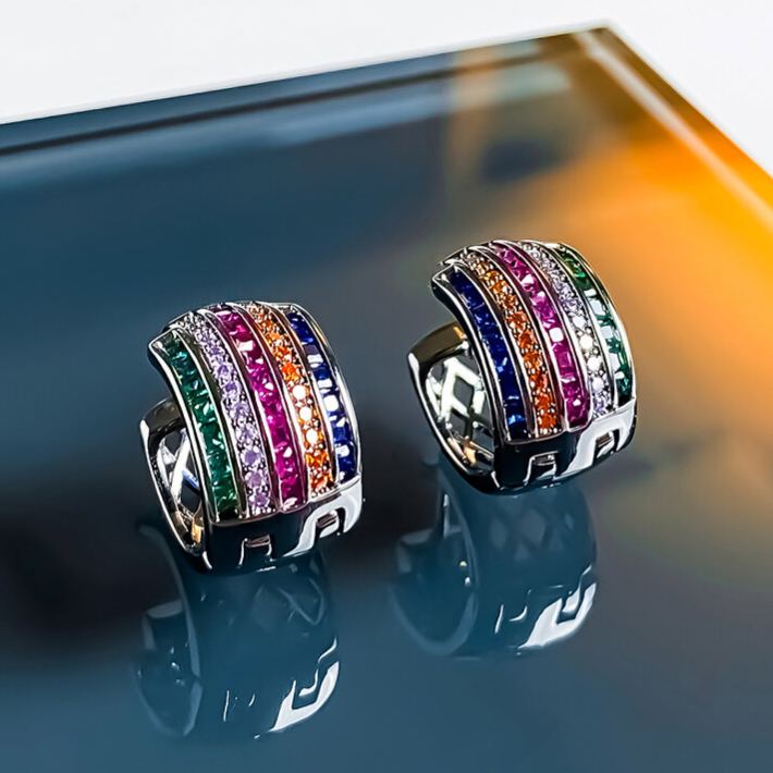 High-end earrings with a sophisticated and elegant feel, colorful ear clips, retro and unique earrings