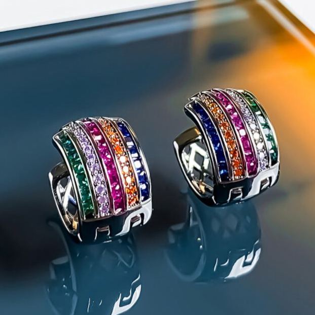 High-end earrings with a sophisticated and elegant feel, colorful ear clips, retro and unique earrings