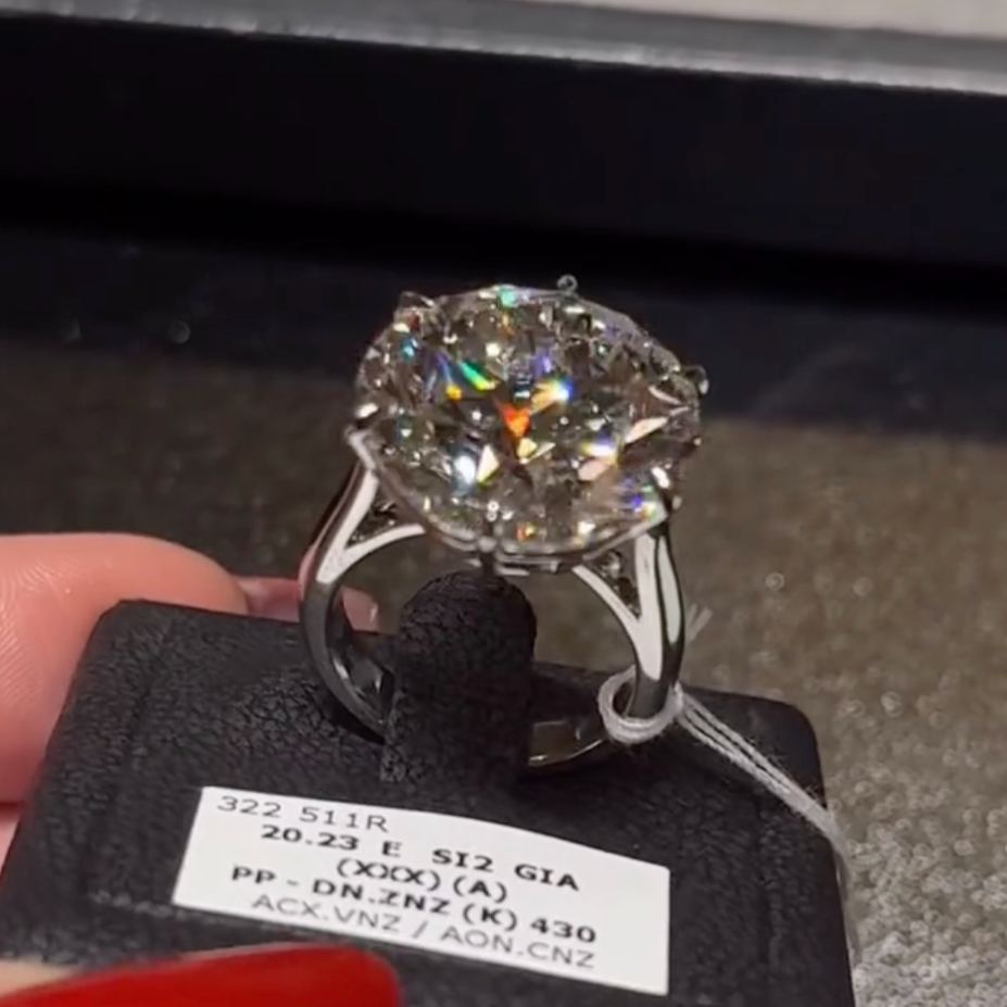 8.0ct Sterling Silver Solitaire Engagement Ring