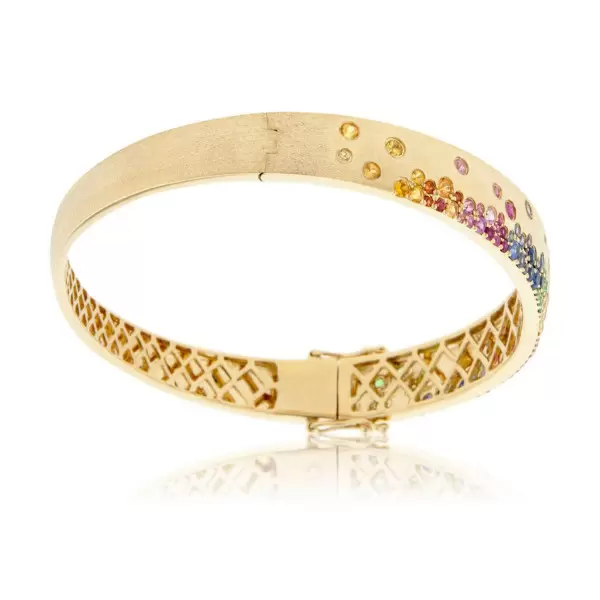 Flush Set Multicolor Sapphire Rainbow Starry Bangle