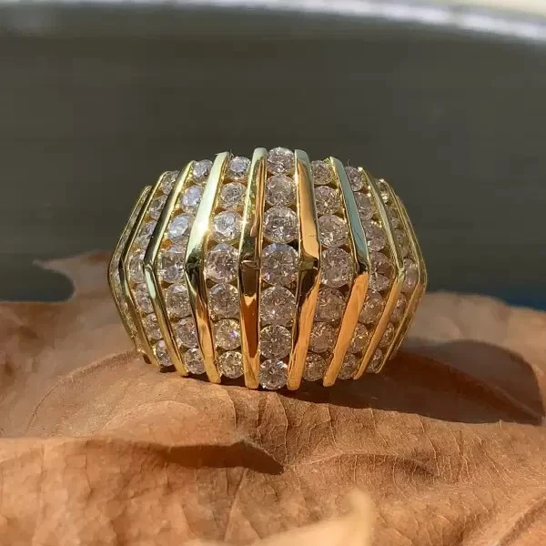 4 ctw Round Cut White Gemstone Pavé Ring