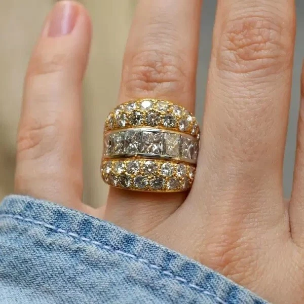 6 Carat Radiant Cut Created Diamond Vintage Wedding Ring