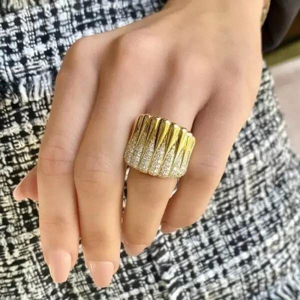 2.5 Carat Lab-Grown Diamond Pave Waterfall Ring