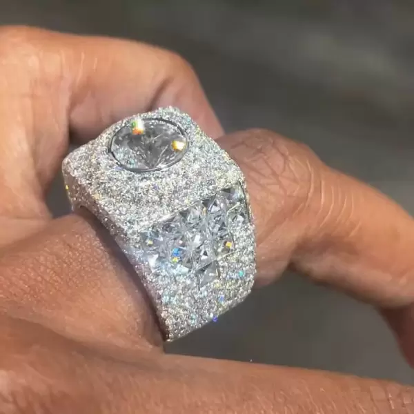 3ct Round Cut Paved Bold Men's Cocktail Ring