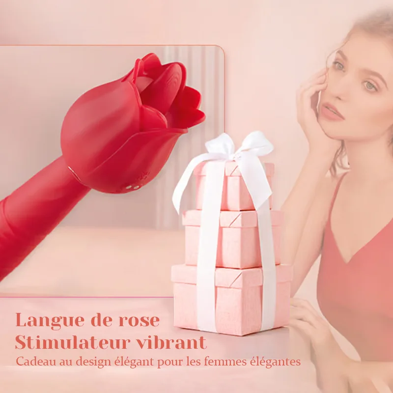 5 Poussée & Vibration 7 Léchage de Langue Vibromasseur Rose Faible Bruit
