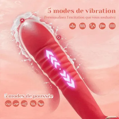 5 Poussée & Vibration 7 Léchage de Langue Vibromasseur Rose Faible Bruit