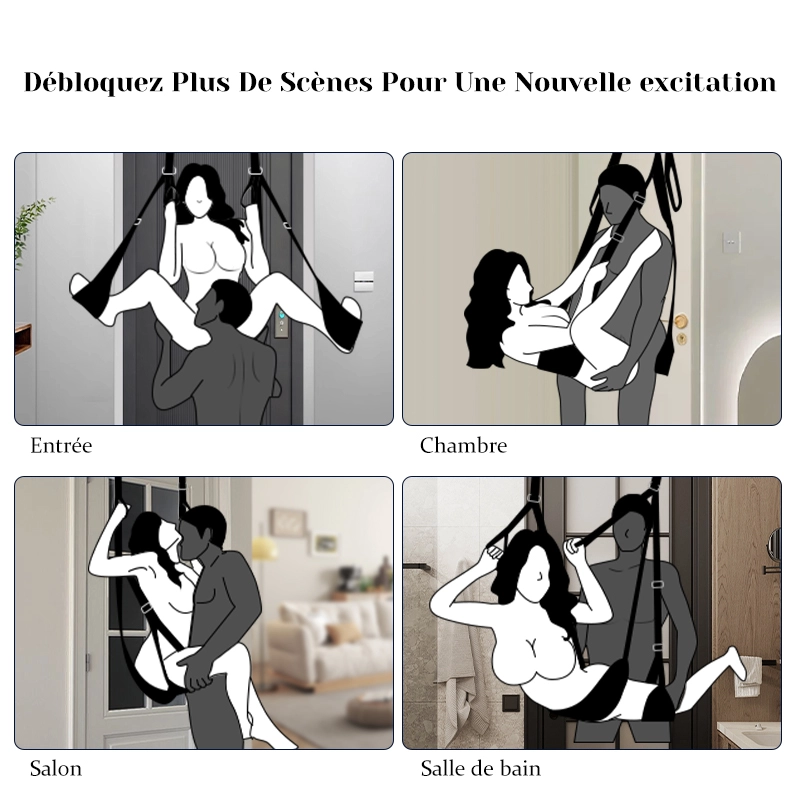 Balancoire Sexuelle de Porte avec Siège, Supporte Jusqu'à 200 kg