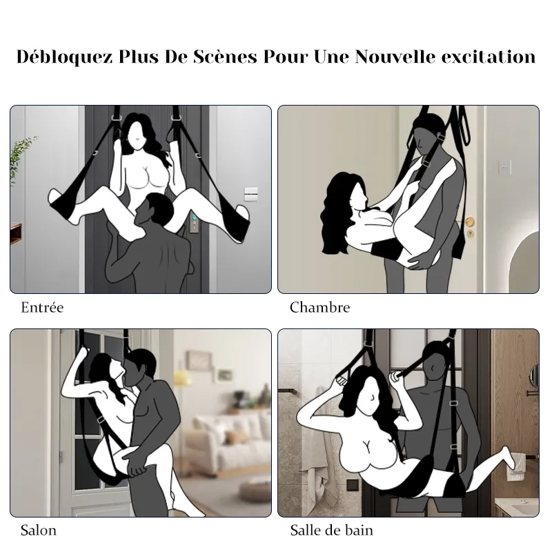 Balancoire Sexuelle de Porte avec Siège, Supporte Jusqu'à 200 kg