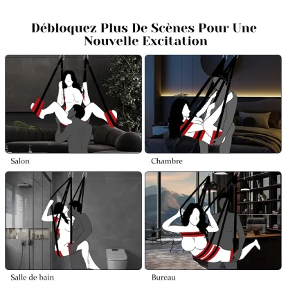 Balancoire Sexuelle Réglable à 360° avec Cadre Triangulaire en Acier