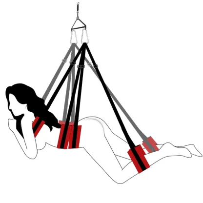 Balancoire Sexuelle Réglable à 360° avec Cadre Triangulaire en Acier