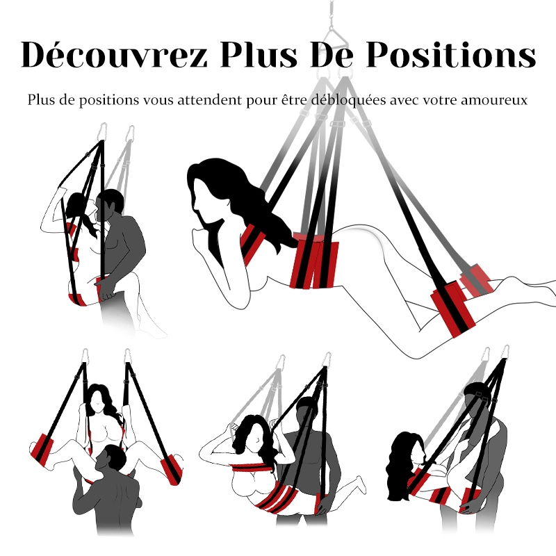 Balancoire Sexuelle Réglable à 360° avec Cadre Triangulaire en Acier