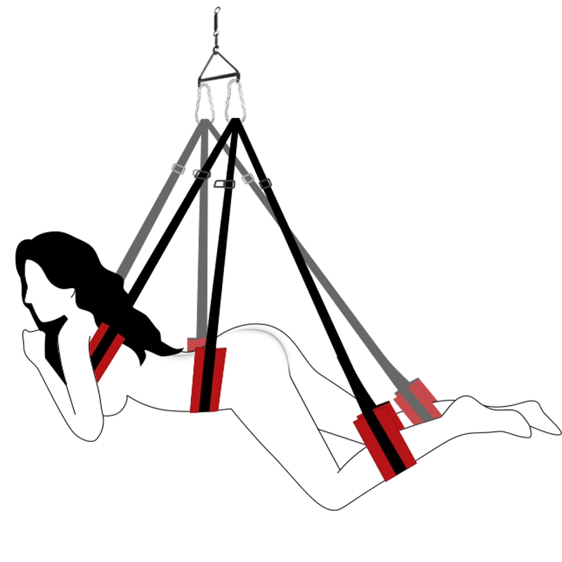 Balancoire Sexuelle Réglable à 360° avec Cadre Triangulaire en Acier