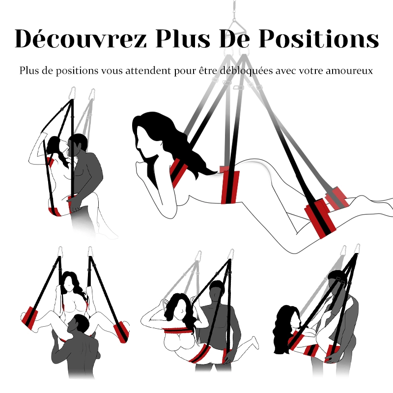 Balancoire Sexuelle Réglable à 360° avec Cadre Triangulaire en Acier
