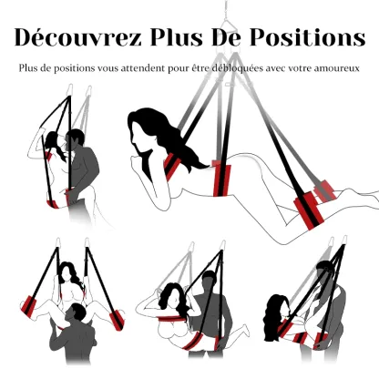 Balancoire Sexuelle Réglable à 360° avec Cadre Triangulaire en Acier