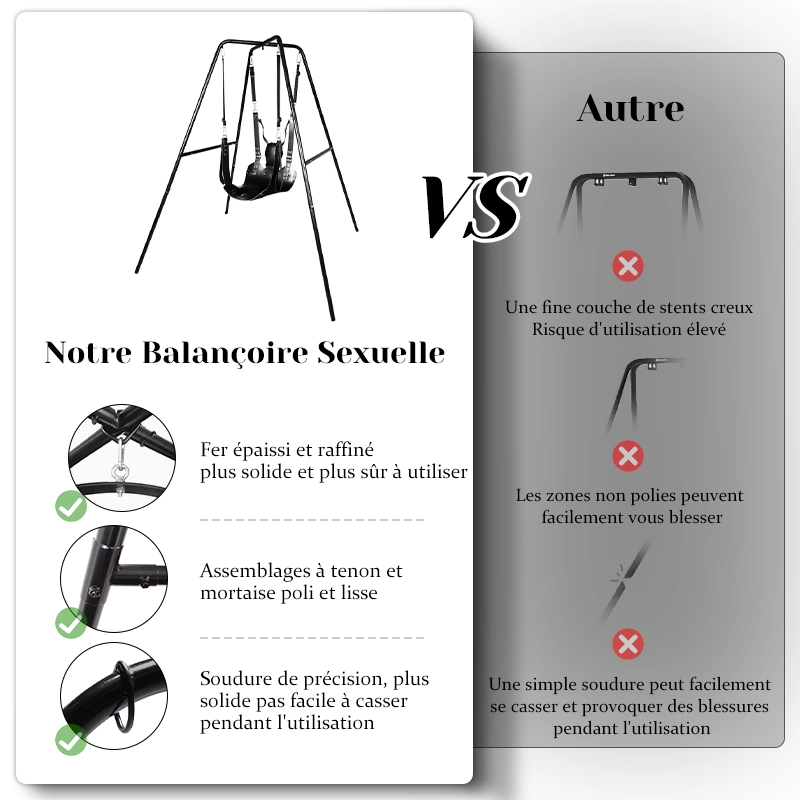 Balancoire Sexuelle à Haute Capacité de Charge, de Qualité Supérieure