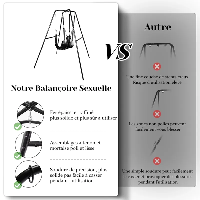 Balancoire Sexuelle à Haute Capacité de Charge, de Qualité Supérieure
