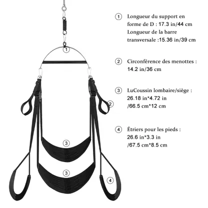 Balancoire Sexuelle Rotative à 360° pour Adultes et Couples