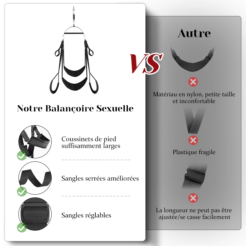 Balancoire Sexuelle Rotative à 360° pour Adultes et Couples