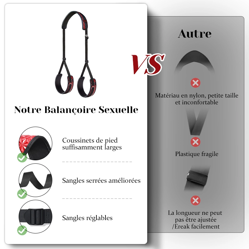 Balancoire Sexuelle pour le Corps avec Harnais en Cuir pour Bondage