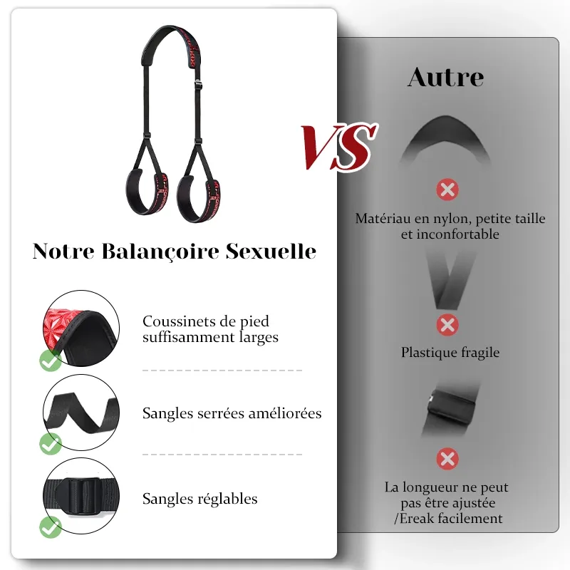 Balancoire Sexuelle pour le Corps avec Harnais en Cuir pour Bondage