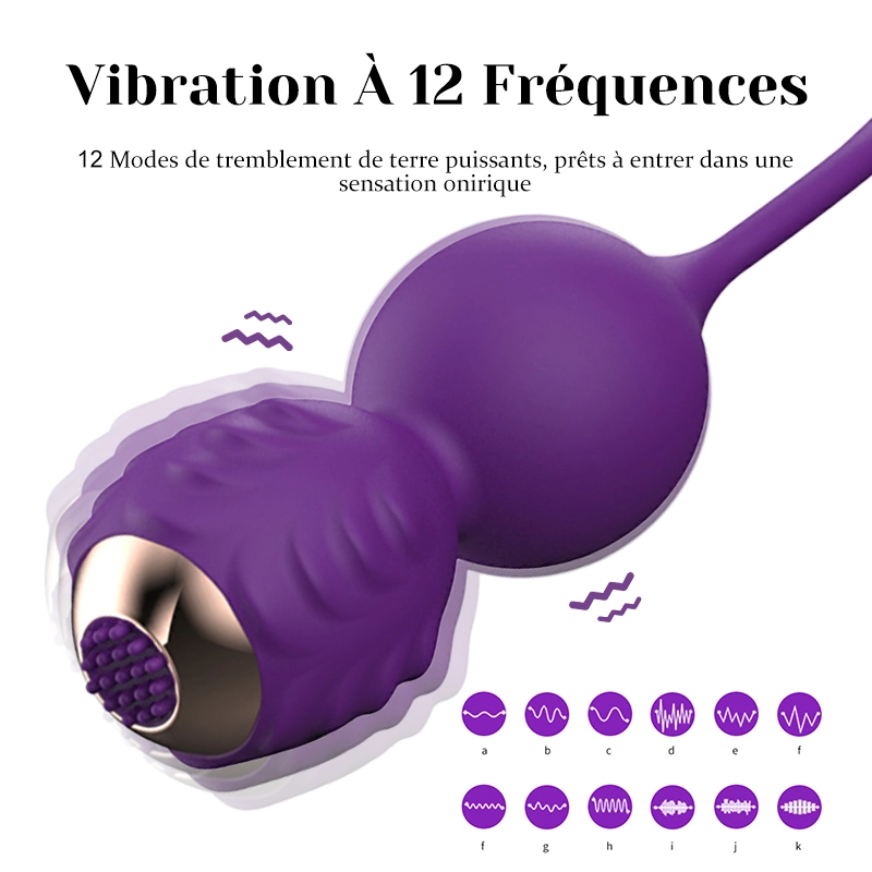 Boule De Geisha En Silicone À 12 Modes De Vibration